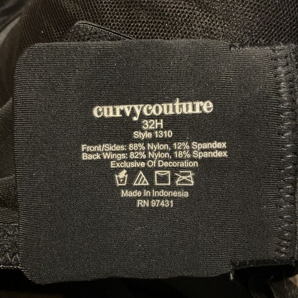 Curvy Couture Plus Size Sheer Mesh T-Shirt Bra 32H - Picture 7 of 7